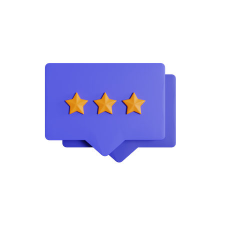 Bulle de discussion d'évaluation trois étoiles  3D Icon