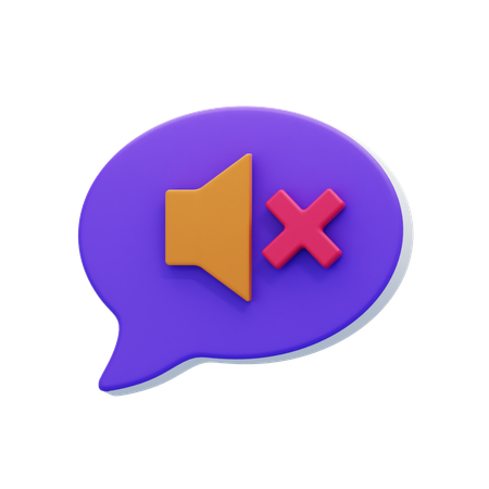 Bulle de discussion muette  3D Icon