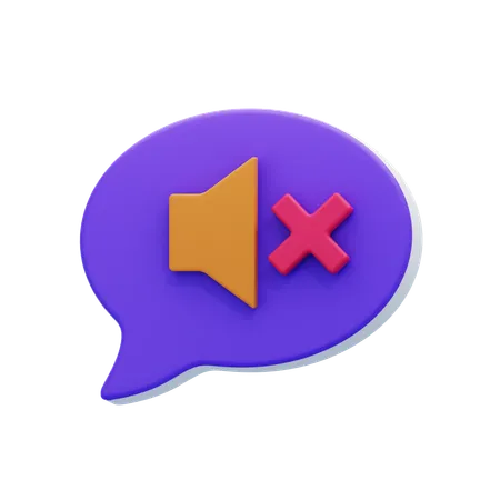 Bulle de discussion muette  3D Icon