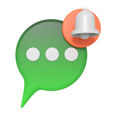 Bulle de médias sociaux avec cloche de notification  3D Icon