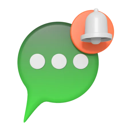 Bulle de médias sociaux avec cloche de notification  3D Icon