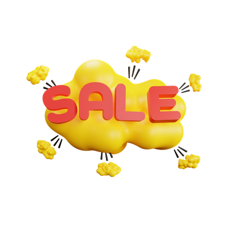 Bulle de nuage de vente  3D Icon