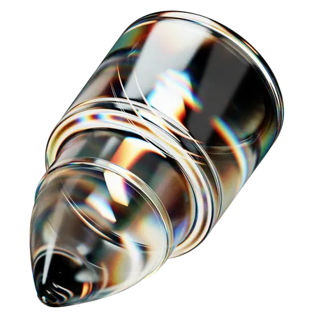 3 D Illustration Bullet Glass Dispersion 3D Icon