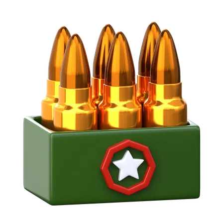 Bullet Ammunition 3 D Military Icon 3D Icon