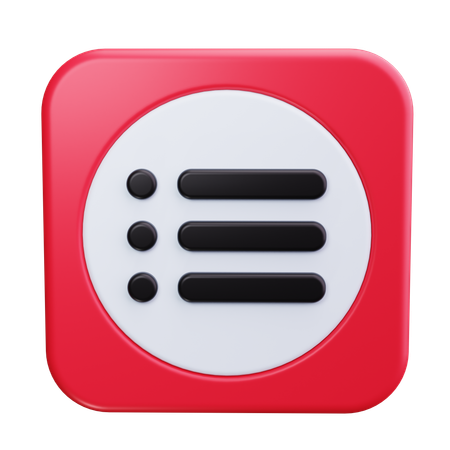 Bullet Point List  3D Icon