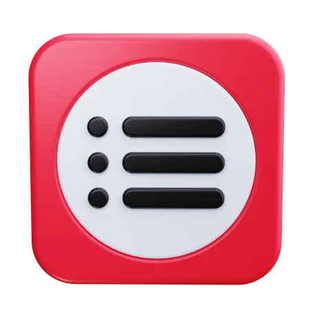 Bullet Point List  3D Icon