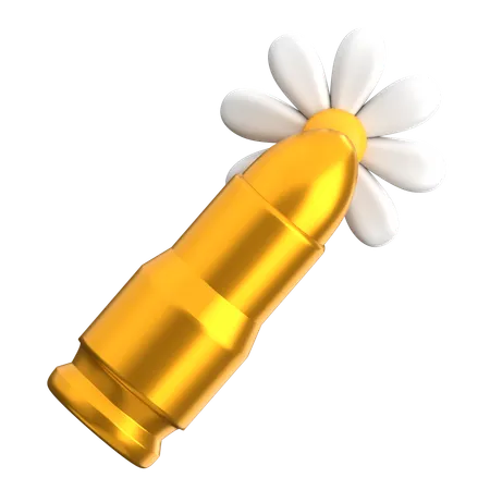 Bullet with Flower  3D Icon