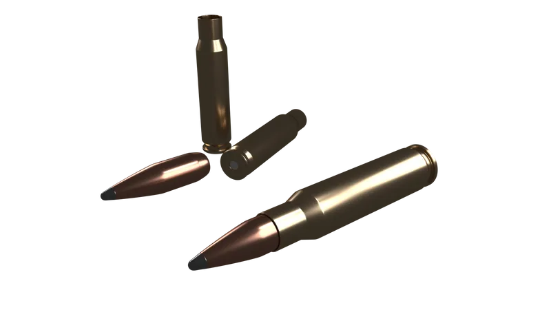 Bullets For War Guns 3D Illustration
