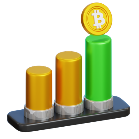 Bullisches Chart Bitcoin  3D Icon