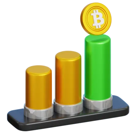 Bullisches Chart Bitcoin  3D Icon