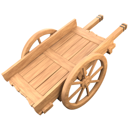 Bullock Cart 3D Icon