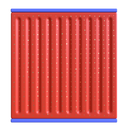 Bump Ribbed Square  3D Illustration