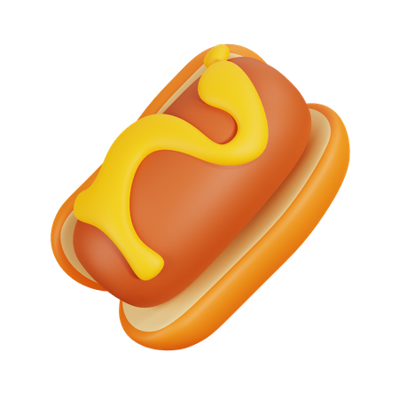 Bun Hotdog  3D Illustration