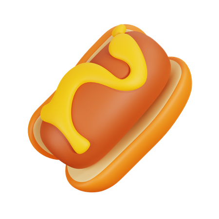 Bun Hotdog 3D Illustration