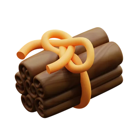 3 D Illustration Of A Bunch Of Cinnamon 3D Icon