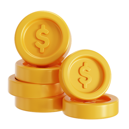 Bunch Of Coins  3D Icon
