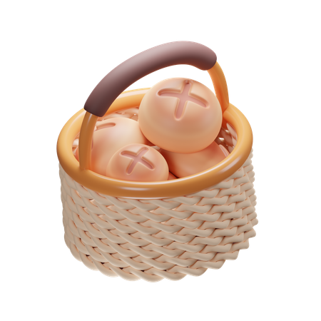 둥근 빵 한 묶음  3D Icon