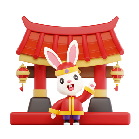 Bunny Chinese Gate 3D Icon