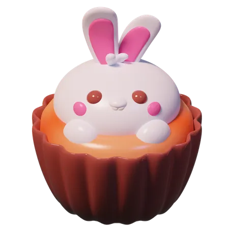 Bunny Cupcake  3D Icon