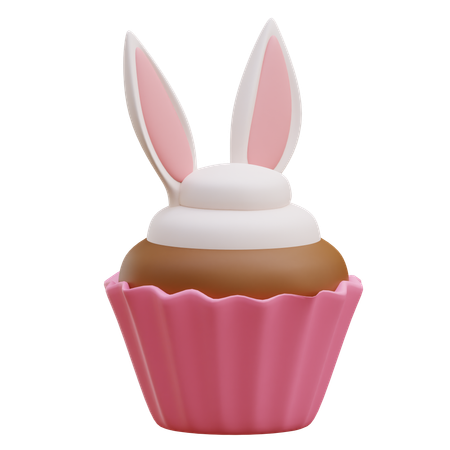 Bunny Cupcake 3D Illustration
