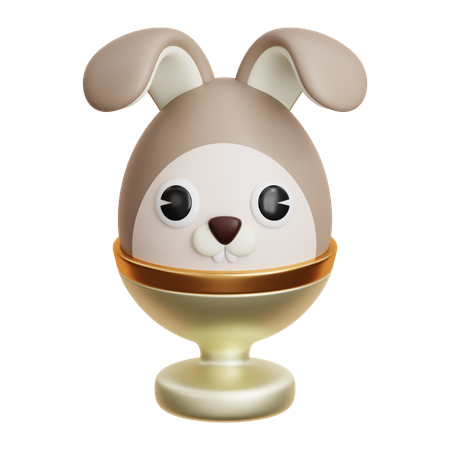 Bunny Egg In Stand  3D Icon