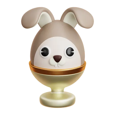 Bunny Egg In Stand  3D Icon