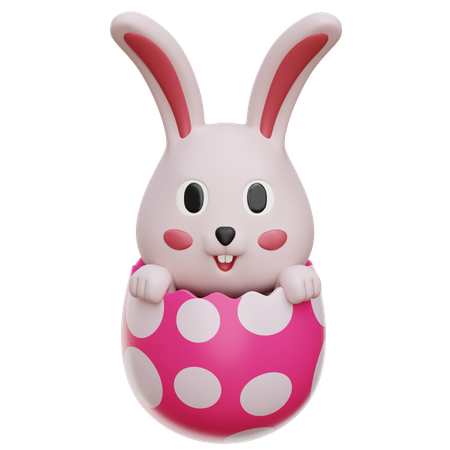 Bunny Hatching Egg  3D Icon