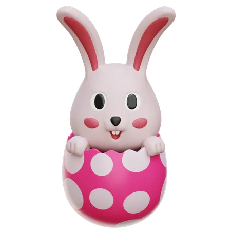 Bunny Hatching Egg  3D Icon