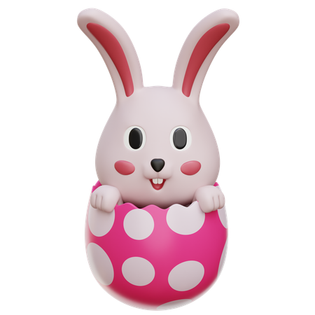 Bunny Hatching Egg  3D Icon