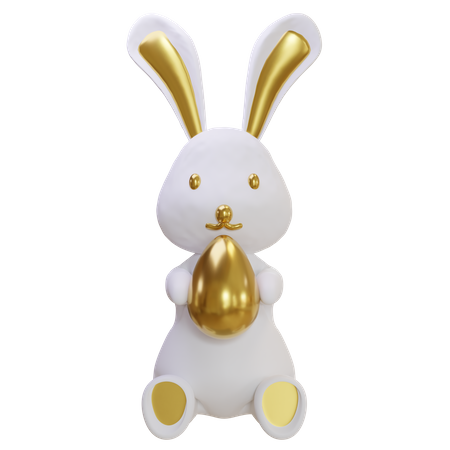 Bunny Holding Egg 3D Icon