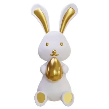 Bunny Holding Egg 3D Icon