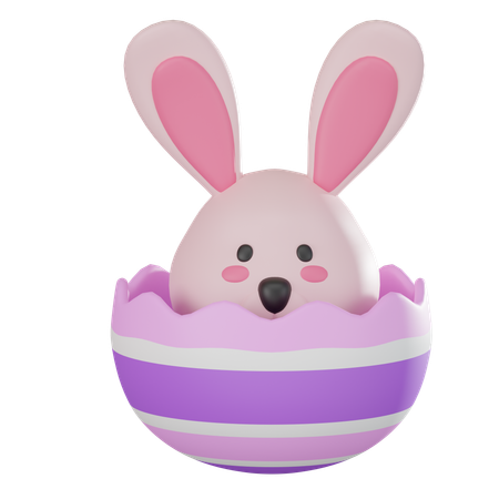 Bunny In Egg  3D Icon