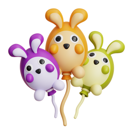 토끼 모양 풍선  3D Icon