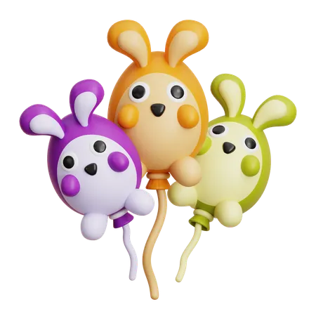 토끼 모양 풍선  3D Icon