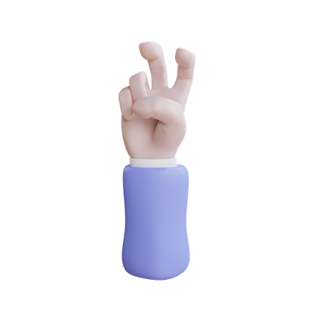 Bunny sign hand gesture  3D Icon