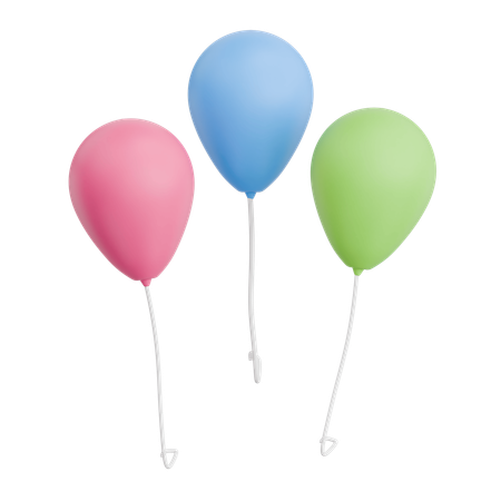 Bunte Luftballons  3D Icon