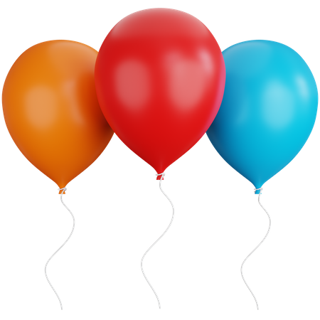 Bunte Luftballons  3D Icon