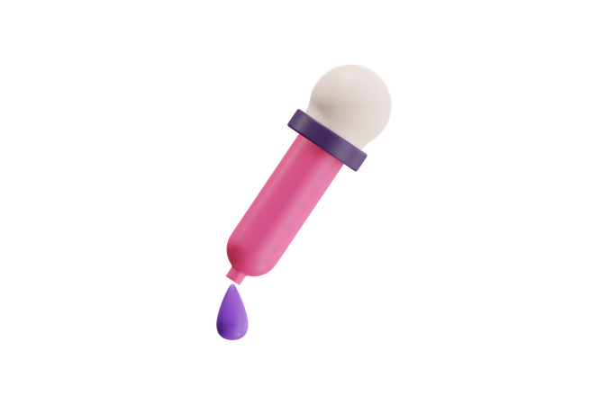 Bunte Pipette  3D Icon