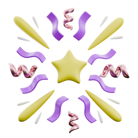Bunter Feuerwerksstern mit Wirbeln  3D Icon