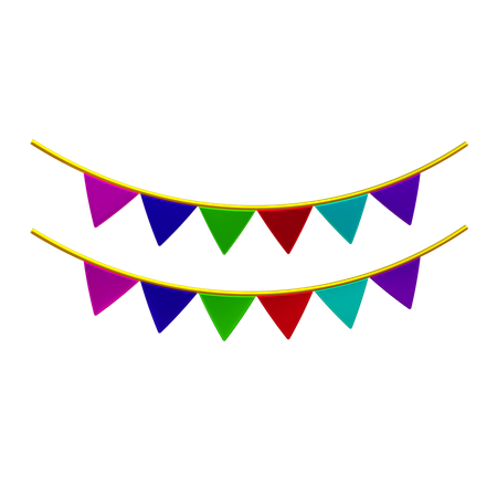 Bunting Flag  3D Icon