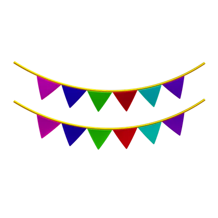 Bunting Flag  3D Icon