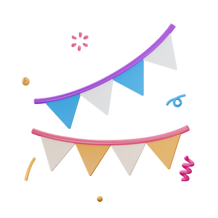 Bunting Flags  3D Icon