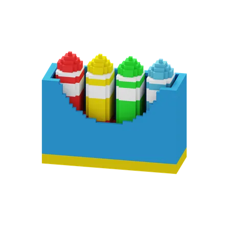 Buntstiftfarbe  3D Icon