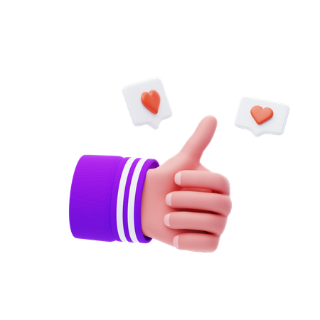 Gesto della mano con buon feedback  3D Icon