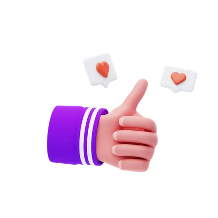 Gesto della mano con buon feedback  3D Icon