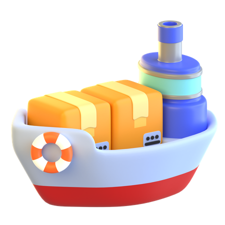 Barco de carga  3D Icon