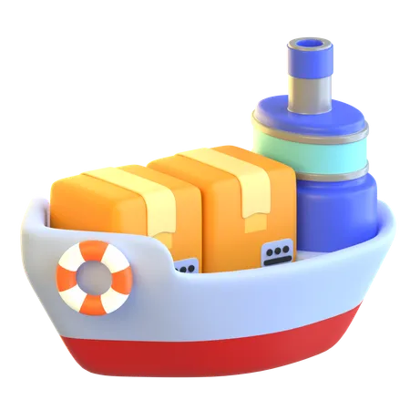 Barco de carga  3D Icon