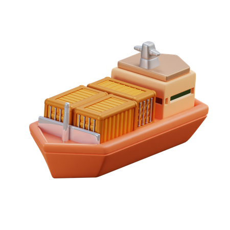 Barco de carga  3D Icon