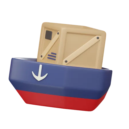 Barco de carga  3D Icon