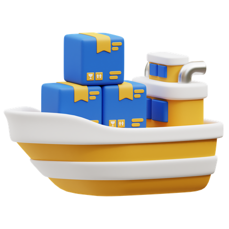 Barco de carga  3D Icon